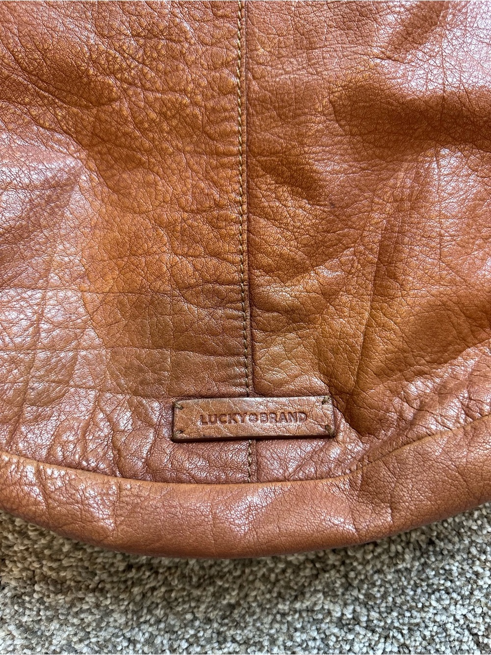 Lucky Brand Cognac Brown Leather Hobo Bag - Picture 2 of 16